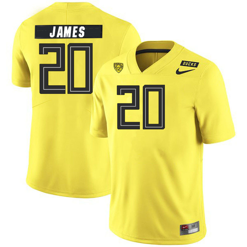 Men #20 Jordan James Oregon Ducks College Football Jerseys Stitched Sale-Yellow